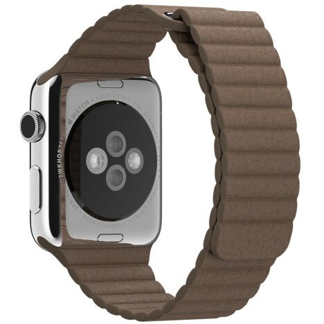 Curea iUni compatibila cu Apple Watch 1/2/3/4/5/6/7, 38mm, Leather Loop, Piele, Brown