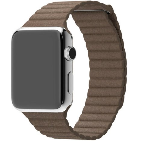 Curea iUni compatibila cu Apple Watch 1/2/3/4/5/6/7, 40mm, Leather Loop, Piele, Brown